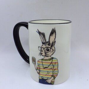COPY - Signature Coffee Mug/ Anthropomorphic Rabbit & Glasses/Cell Phone